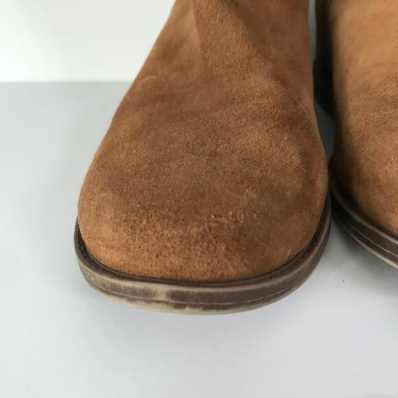 Kenneth Cole Reaction Boots Booties Size 10M Tan Brown Suede Pull On Slight Heel - Picture 10 of 13
